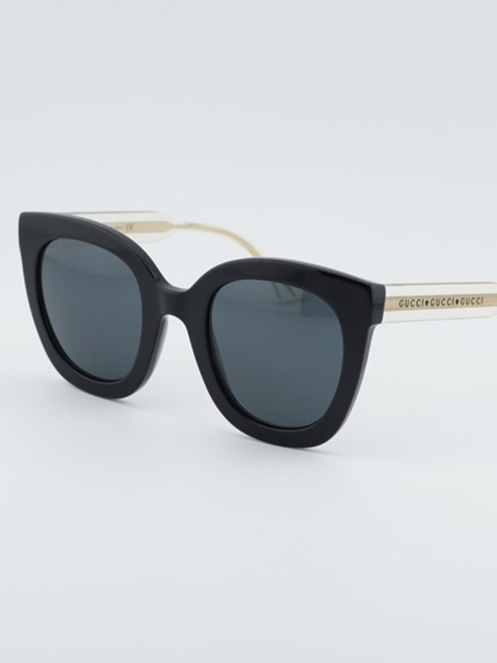 Gucci GG0564S 001 Women Sunglasses Black Cat Eye Frame, Grey Lenses
